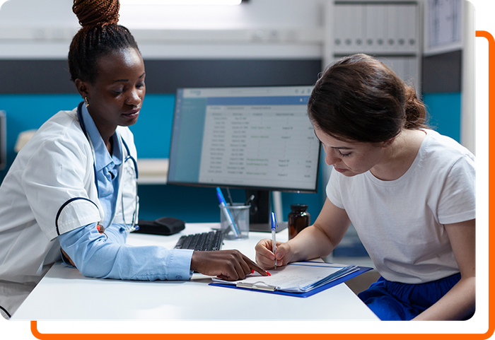 image of a patient and a nurse