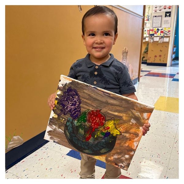 child with painting 