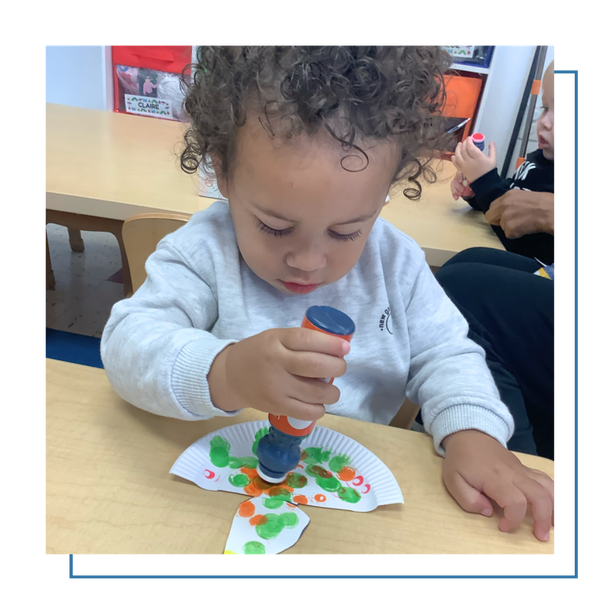 toddler in learning environment