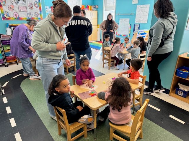children at preschool making art children at preschool making art