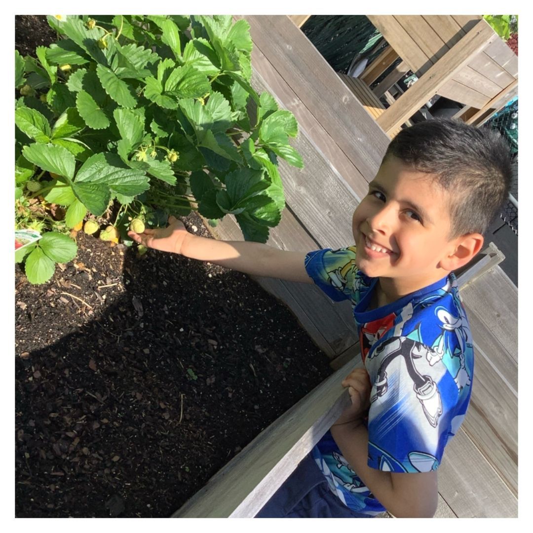 child with berries