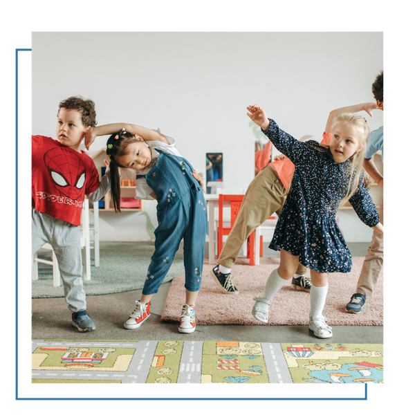 preschoolers moving their bodies 