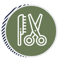 scissors and comb icon