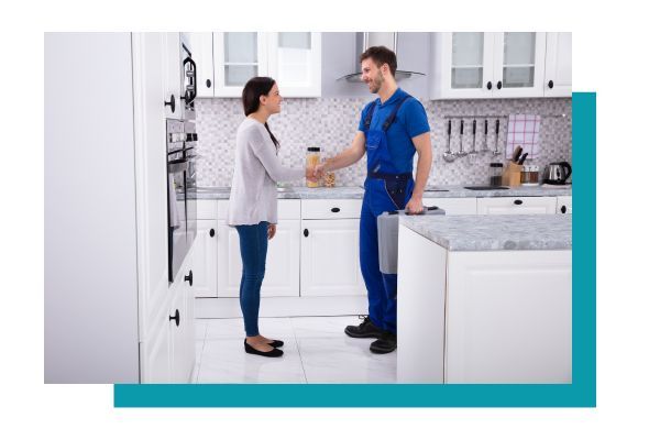 plumber shaking hands with customer