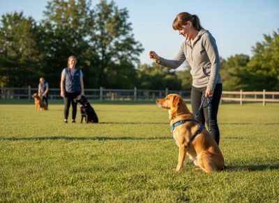 Dog Training Session in a Park