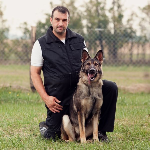 dog with trainer