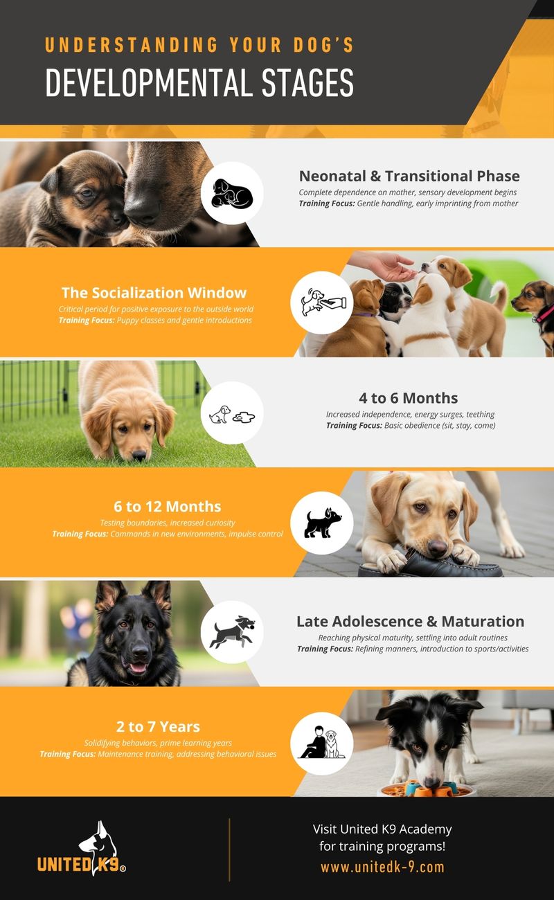 Developmental stages of a dog