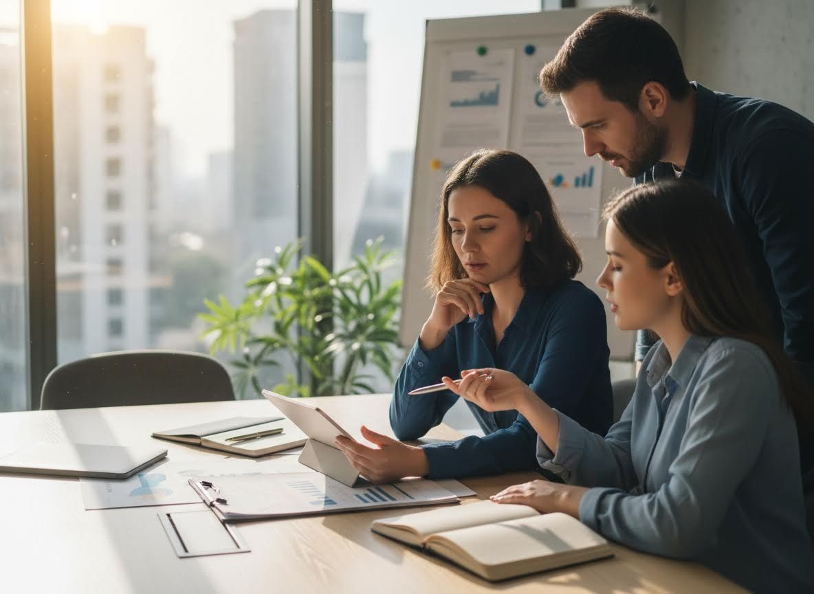 Business Professionals Collaborating in Office