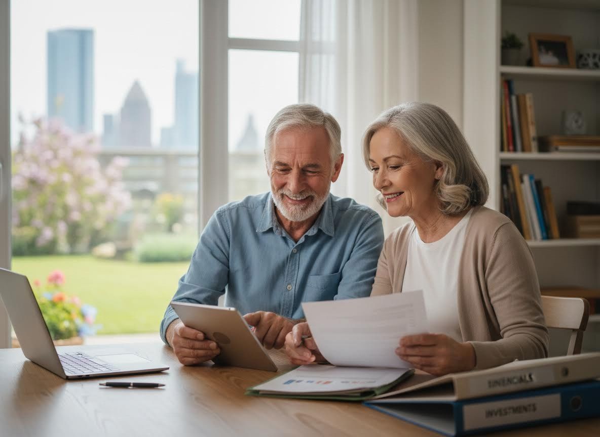 Senior Couple Reviewing Finances and Investments at Home