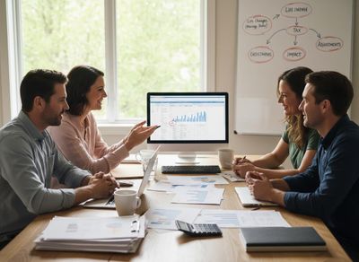 Business Professionals Discussing Financial Data