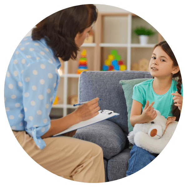 A child with ADHD getting counseling