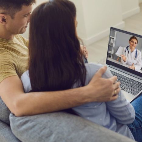 couple doing online therapy
