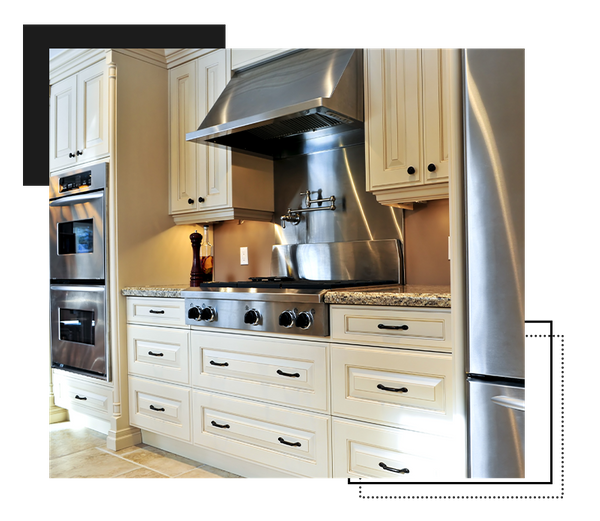 photo of clean light wood cabinets