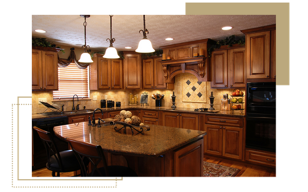 photo of dark wood cabinets