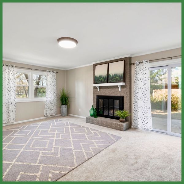 carpeted living room