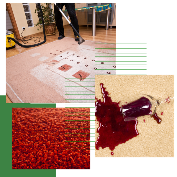 Collage of rug stains and cleaning. Collage of rug stains and cleaning.