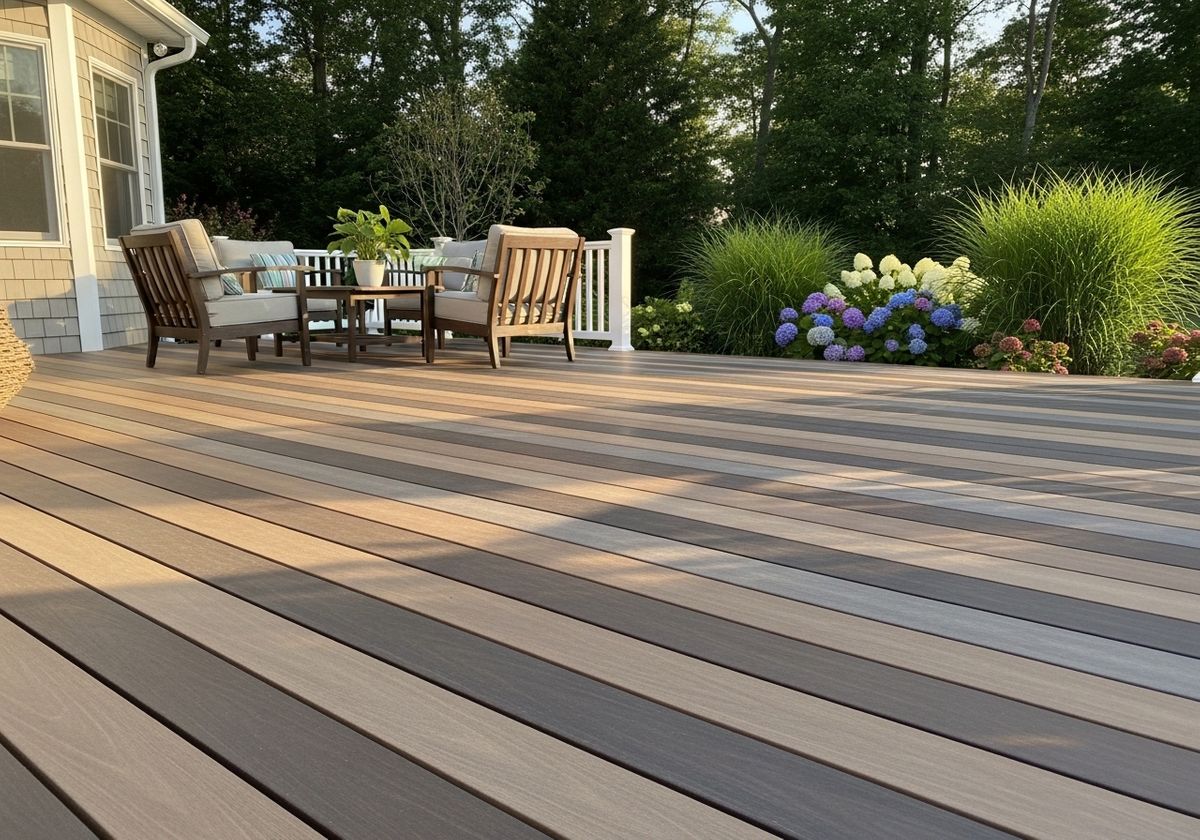 Spacious Deck with Outdoor Seating and Garden View