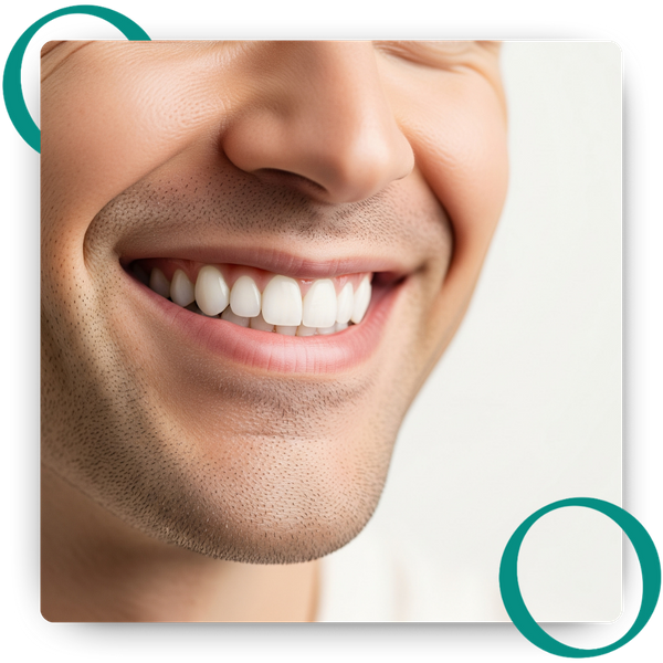Man smiling with his white teeth