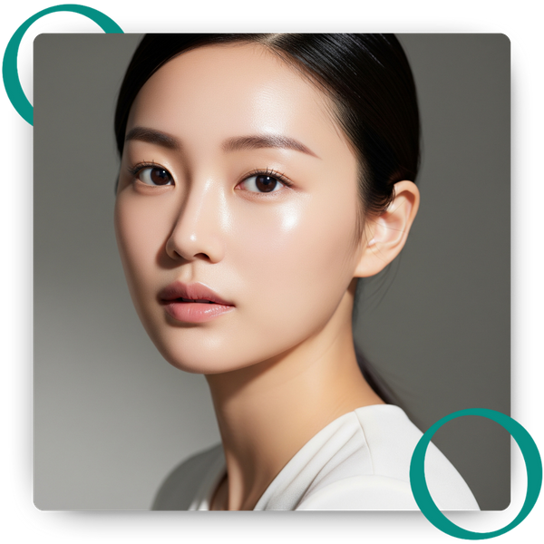 Portrait of a woman with smooth, glowing skin