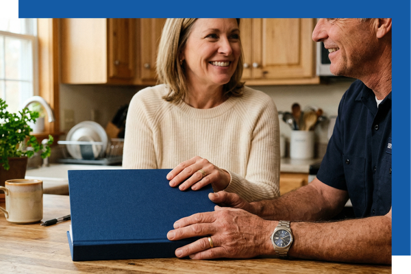 Contractor talking to homeowner