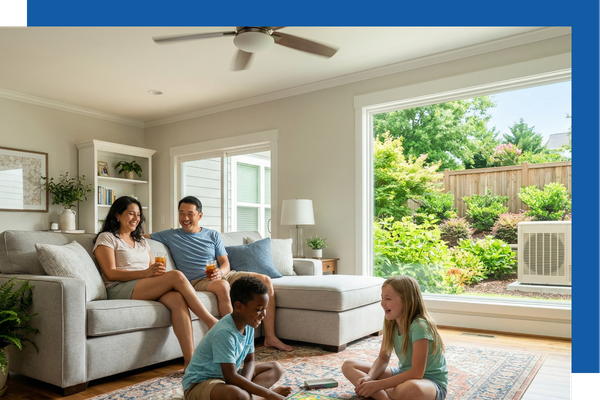 Family in the living room