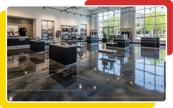 image of concrete coating in a retail store