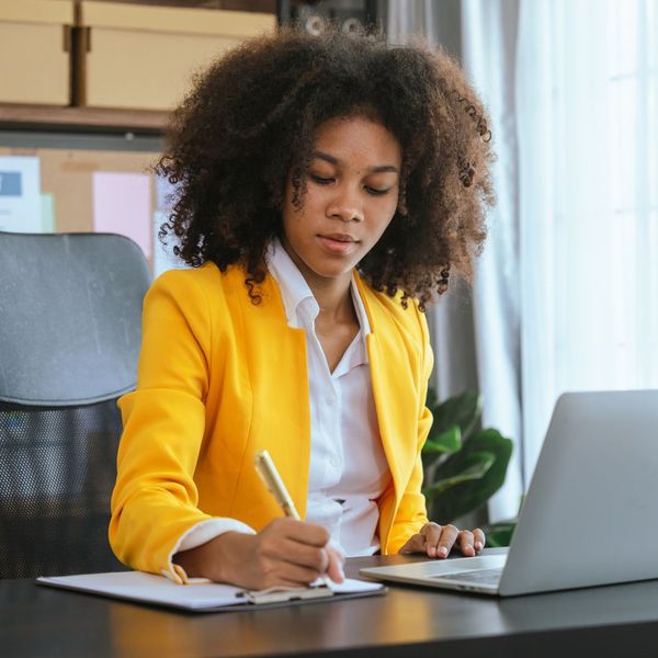 woman performing tenant screening