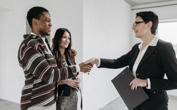 community manager talking with residents