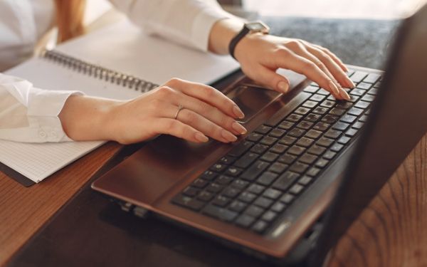 woman typing woman typing