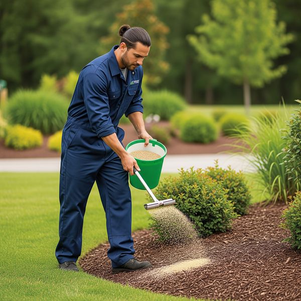 Applying pre-emergent herbicide to a garden for preventative weed control. Effective Strategies For Weed Control