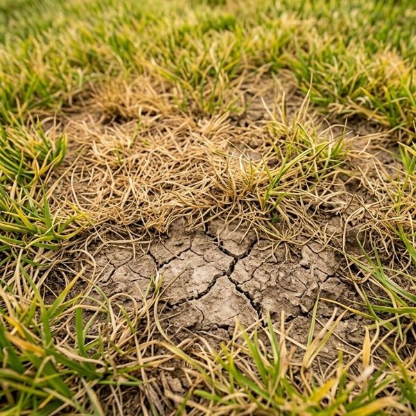brown patchy grass