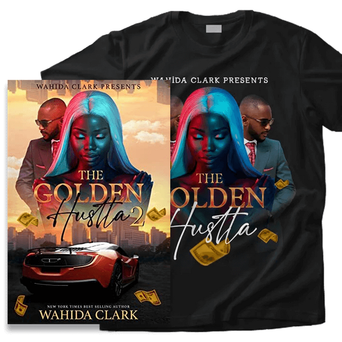 The Golden Hustla 2 book and shirt