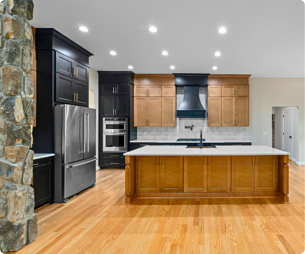 a renovated kitchen area