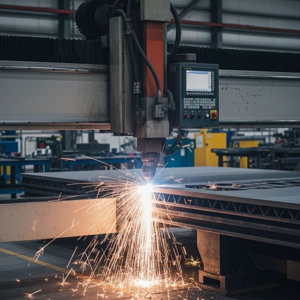 Advanced CNC plasma cutting technology ensures high-precision steel fabrication for complex industrial designs.