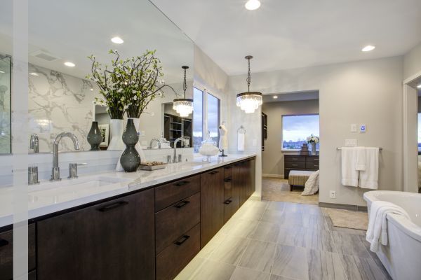 a large modern bathroom