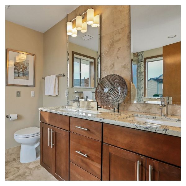 warm inviting bathroom space