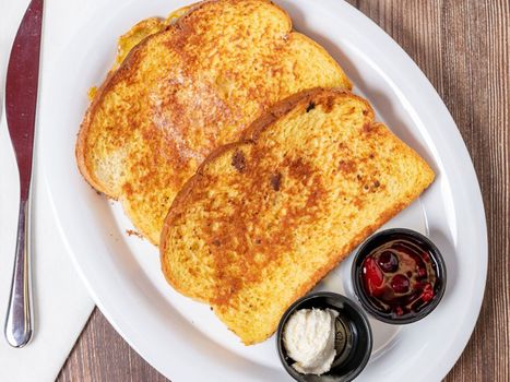  Plate of French toast.