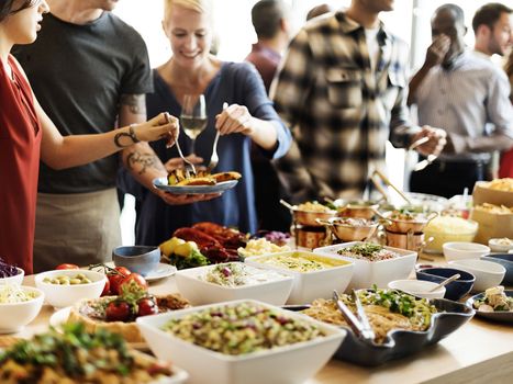 Buffet style catering at an event. 