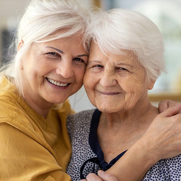 woman with elderly mother