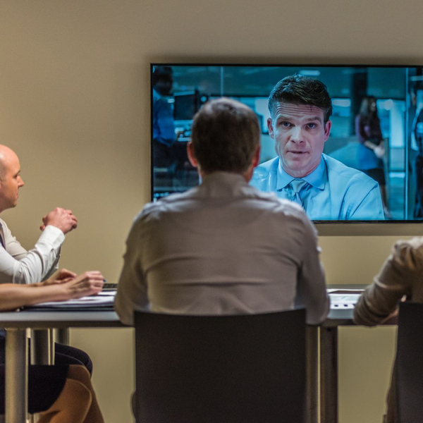 group in a video meeting