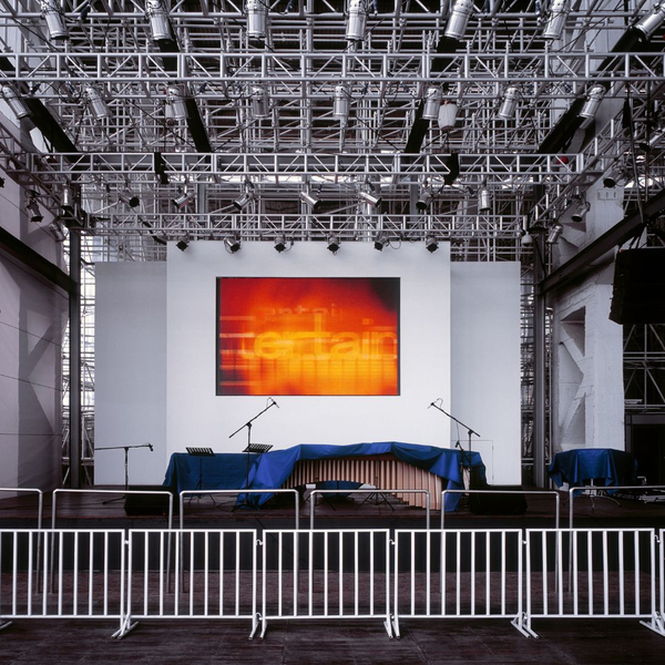 stage with an LED screen and sound system