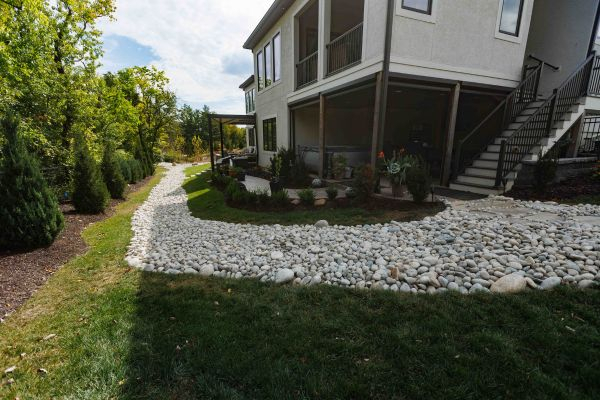 Landscaped back of house