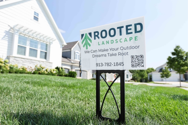 Rooted Landscape lawn sign
