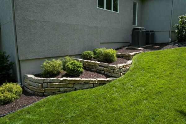 Retaining walls along side of home