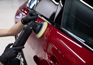 Photo of a car getting polished