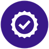 icon of badge and checkmark