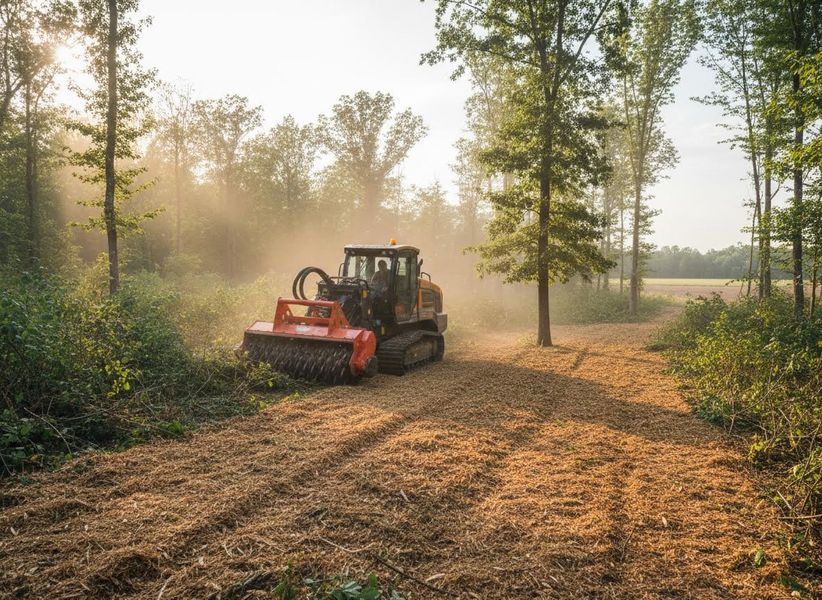 Forestry Mulcher Clearing Woodland