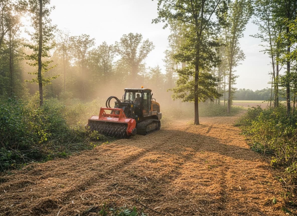 Forestry Mulcher Clearing Woodland