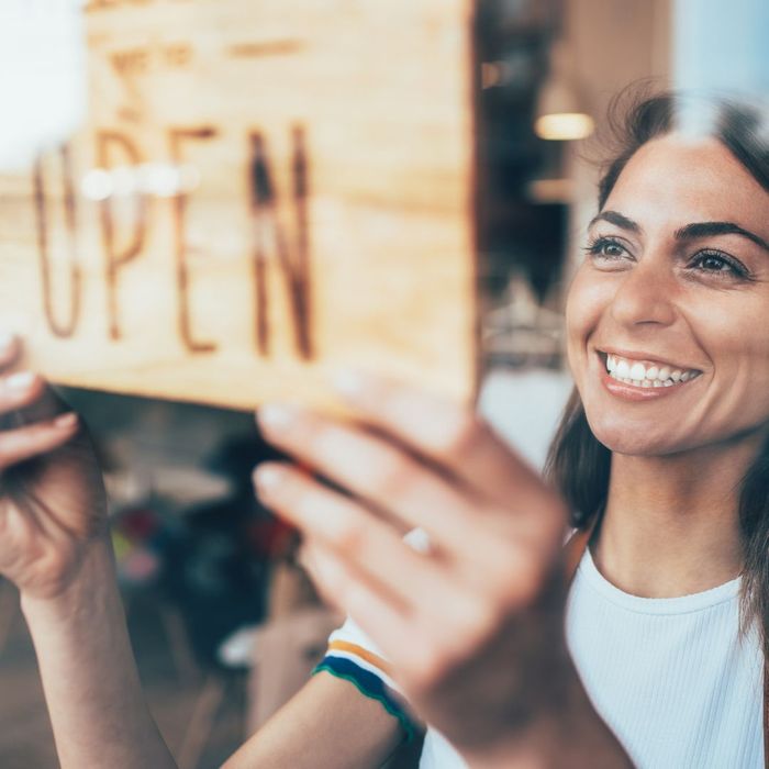 woman opening small business