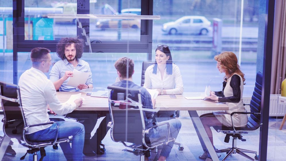 conference room workers